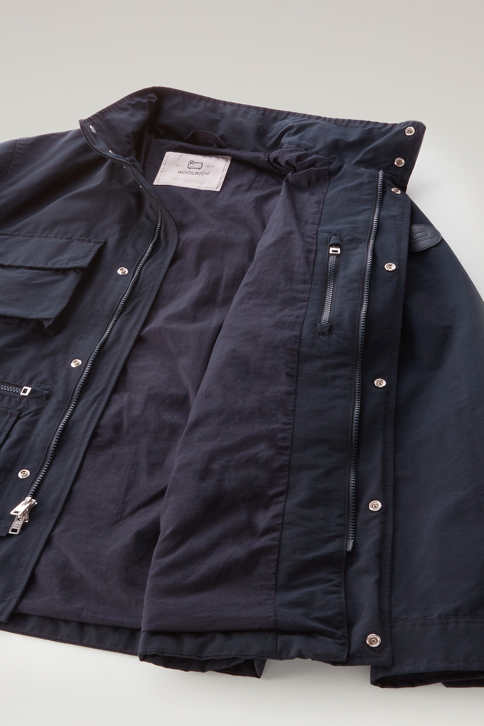 Cruiser Field Jacket in Light Eco Ramar with Foldable Hood Blue photo 11 | Woolrich