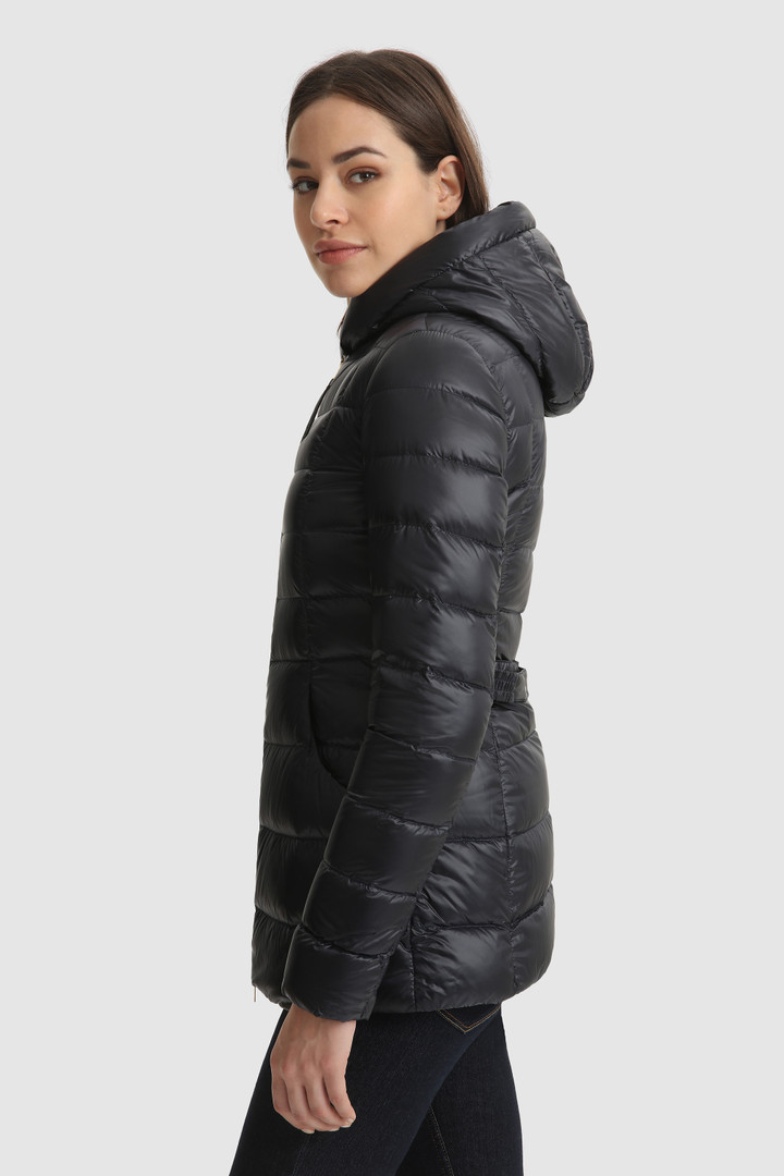 Giacca trapuntata Abbie in nylon satin con cappuccio