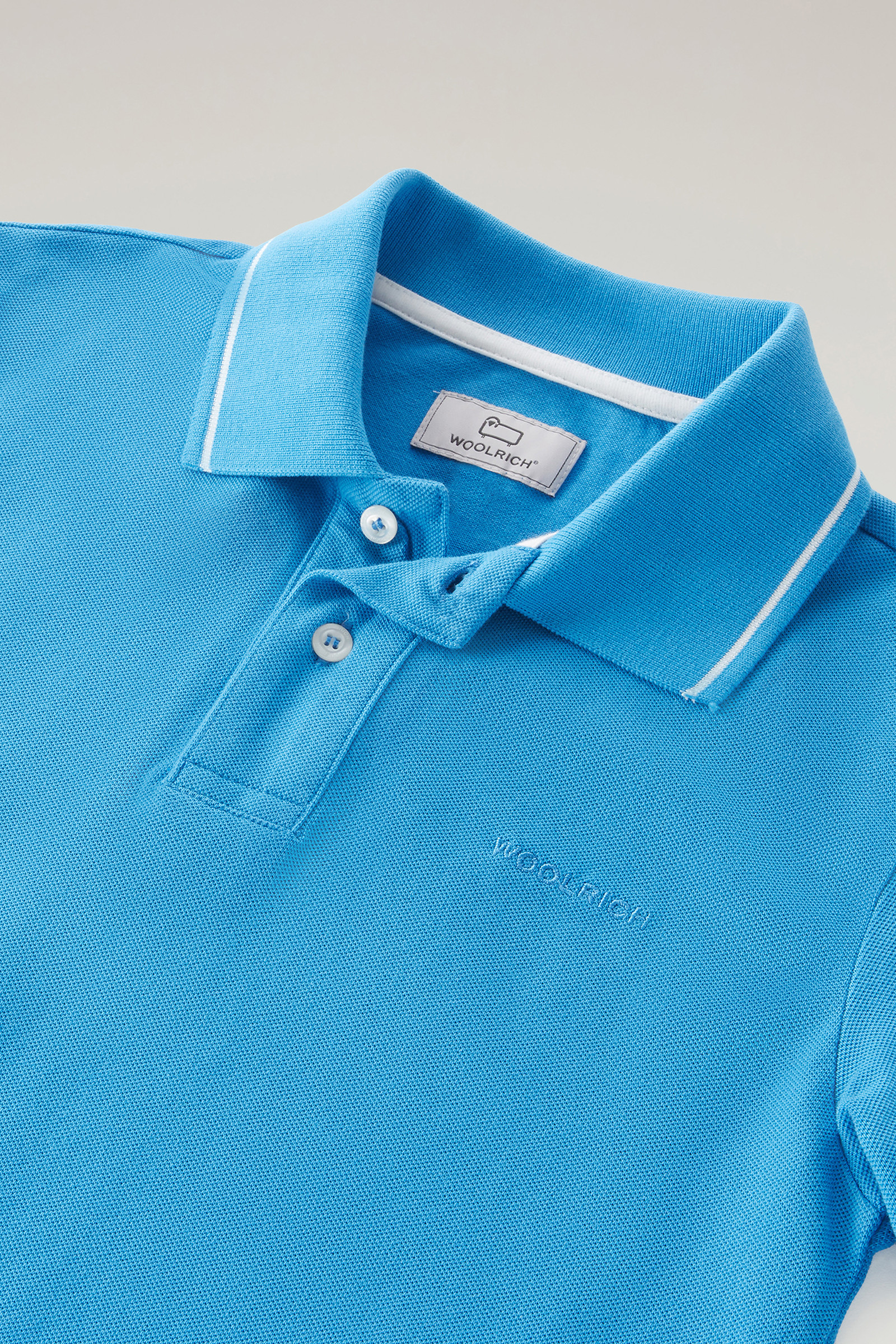 Boys' Monterey Polo in Stretch Cotton Piquet Blue photo 3 | Woolrich