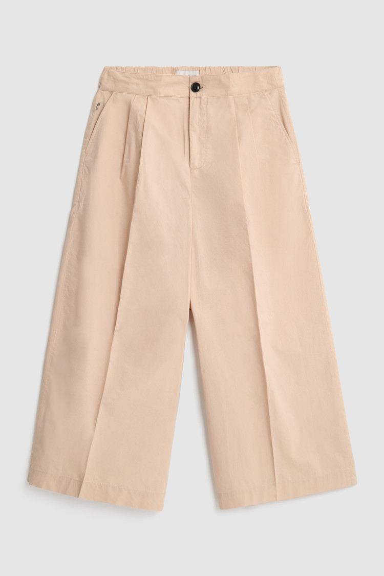 Pantalón de popelina con pernera recta