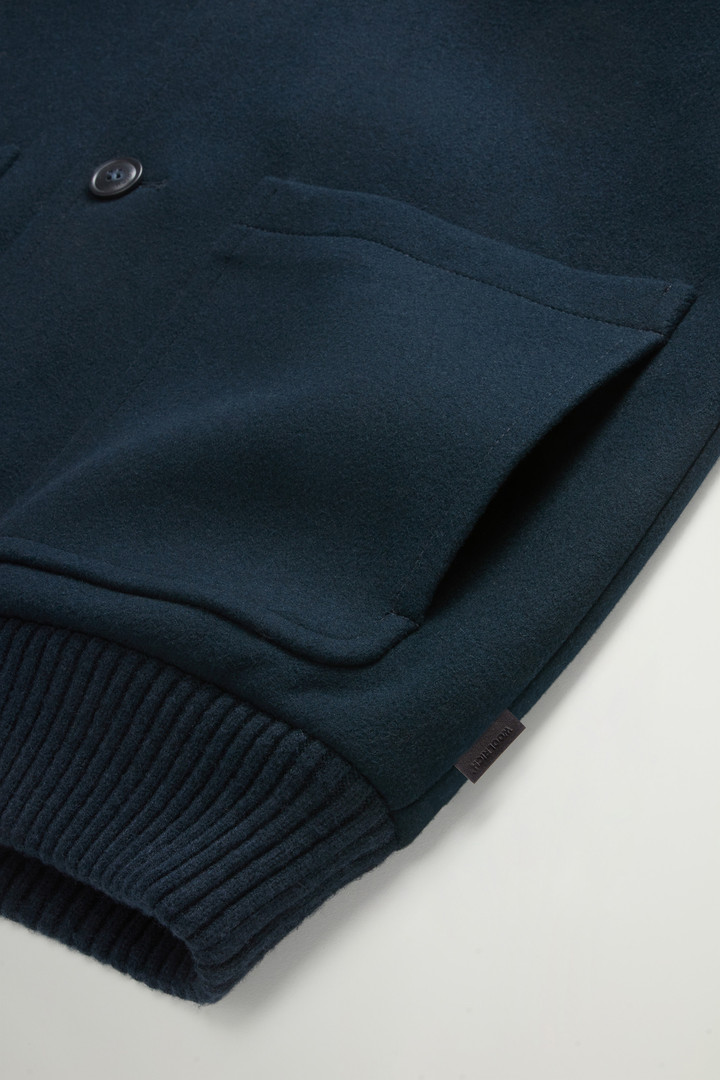 Bomber Jacket in Melton Virgin Wool Blend Blue photo 7 | Woolrich