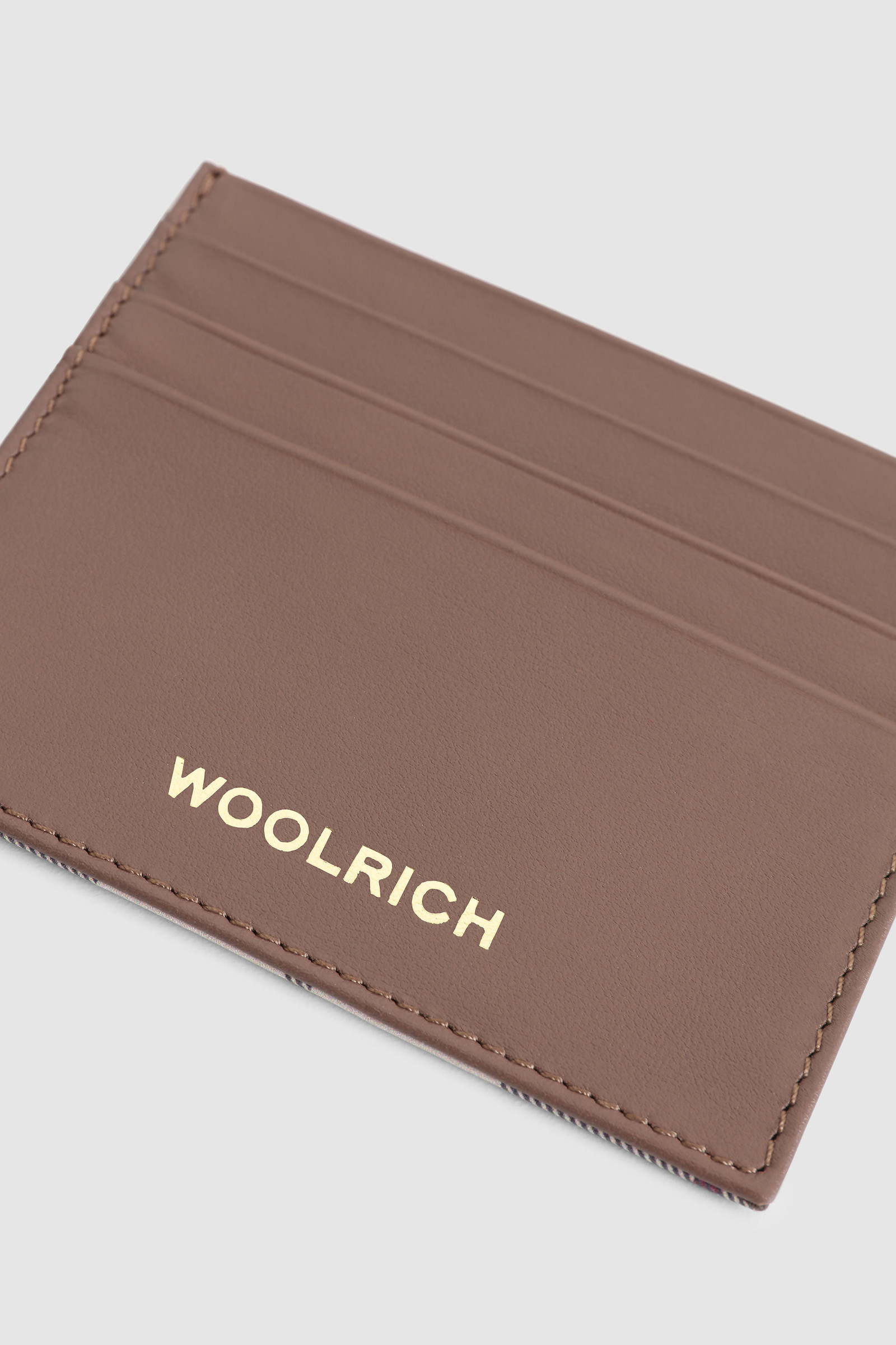 Leren kaarthouder met logo en ruitmotief bruin photo 3 | Woolrich