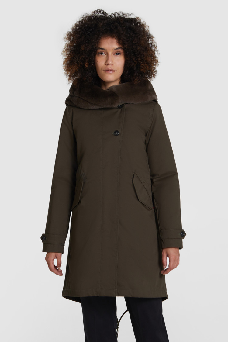 Literary Parka with rex fur