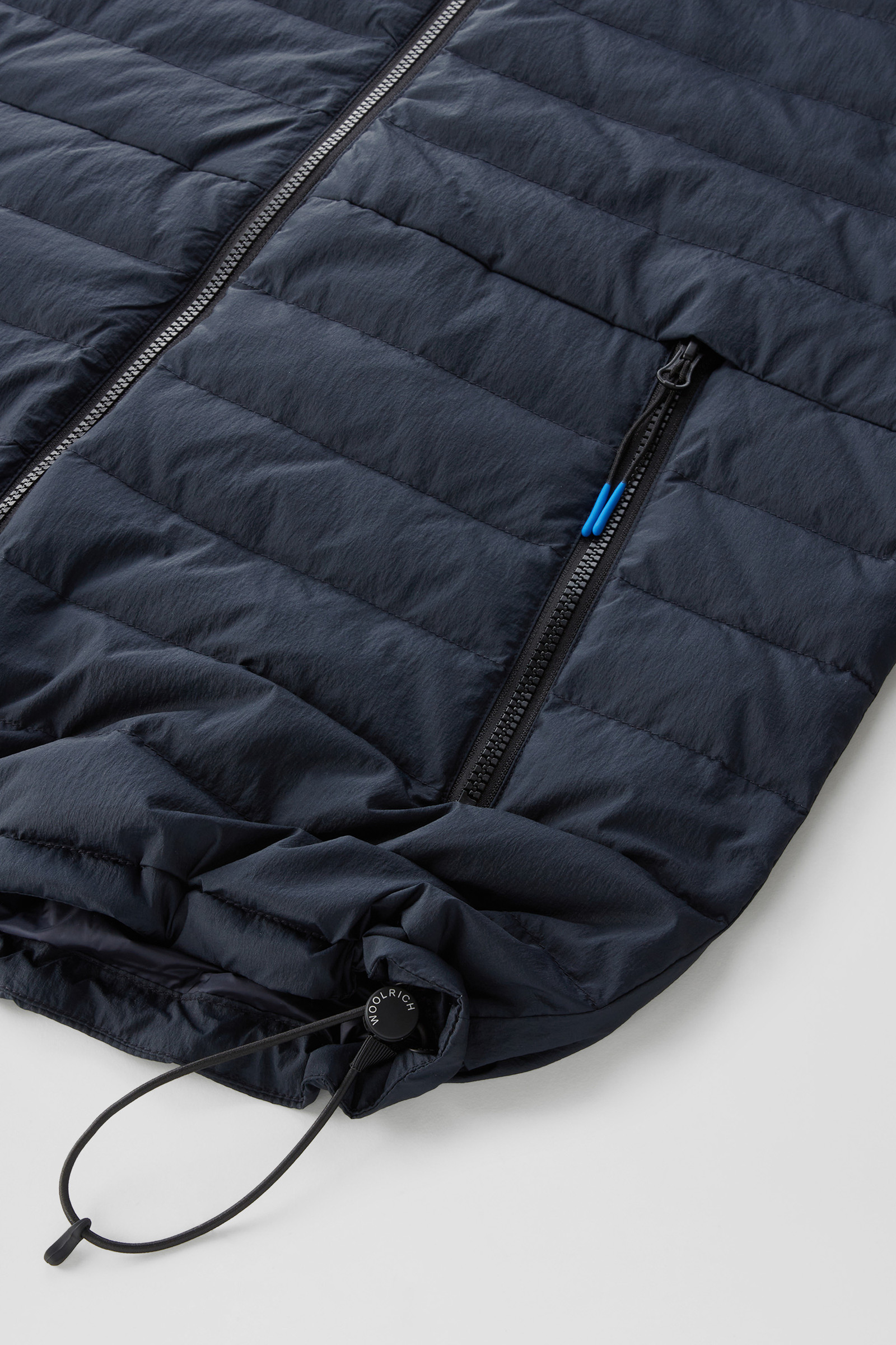 Veste Hybrid en nylon crinkle avec matelassage sur le devant et capuche bleu photo 10 | Woolrich