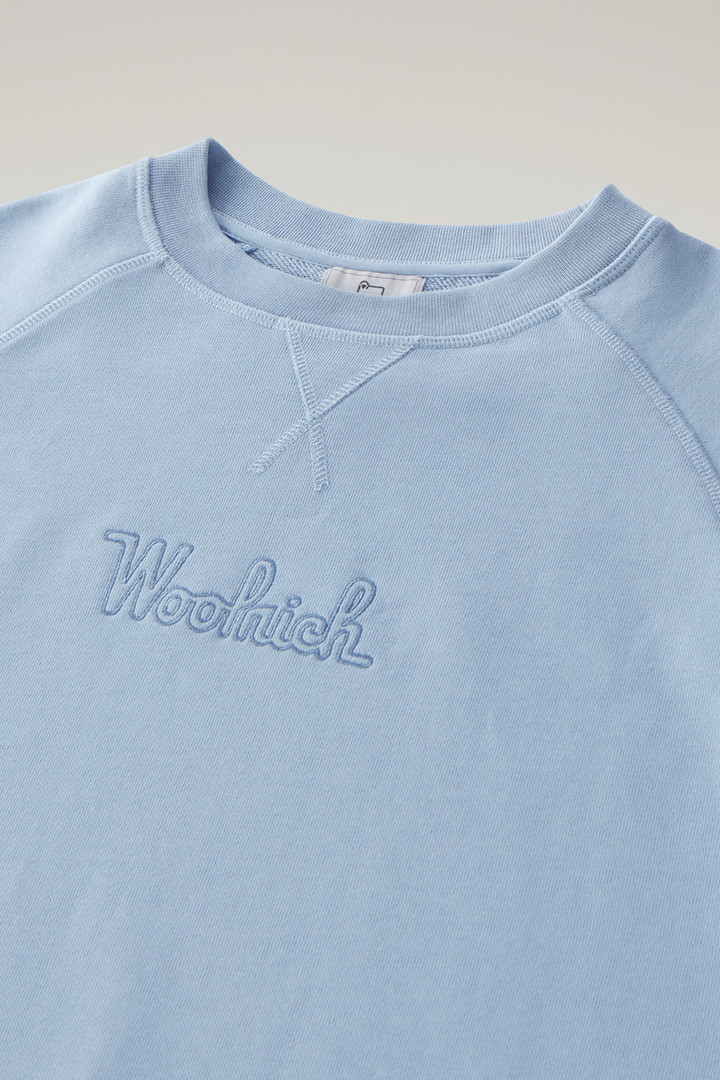 Sweat-shirt en pur coton avec manches trois-quarts Bleu photo 6 | Woolrich