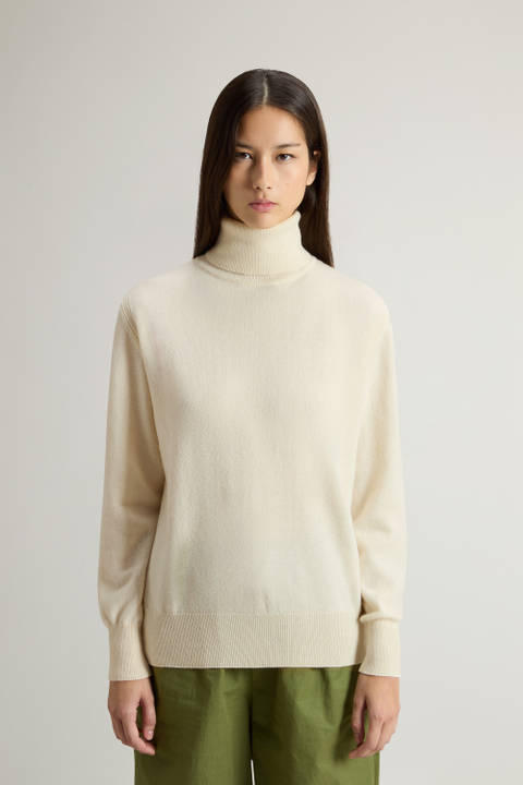 Pure Cashmere Sweater with High Neck White | Woolrich