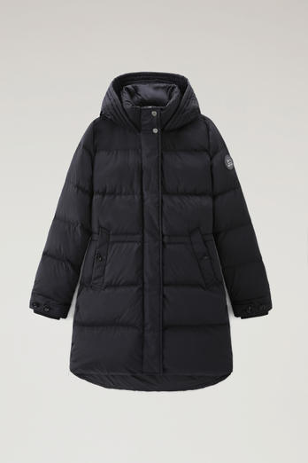 Hooded Alsea Down Jacket in Stretch Nylon Black photo 1 | Woolrich