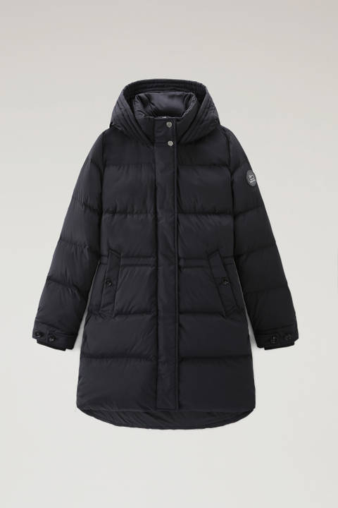 Hooded Alsea Down Jacket in Stretch Nylon Black photo 2 | Woolrich