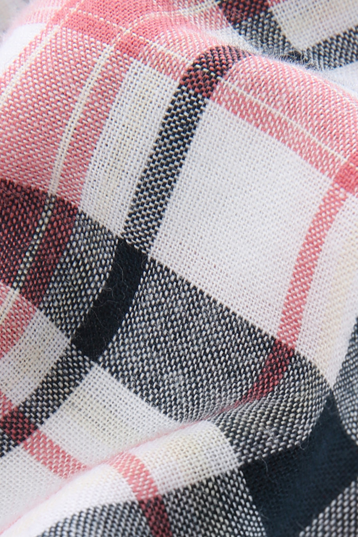 Shirt mit Knopfleiste und Madras-Muster aus Baumwollpopeline Rosa photo 8 | Woolrich