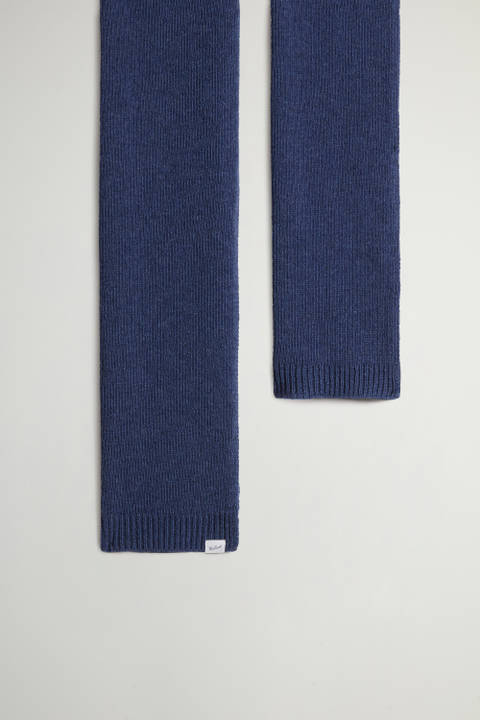 Écharpe en laine vierge Mérinos mélangée Bleu photo 2 | Woolrich