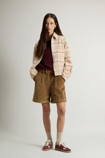 Wool-Blend Overshirt with Checked Pattern Multicolor | Woolrich