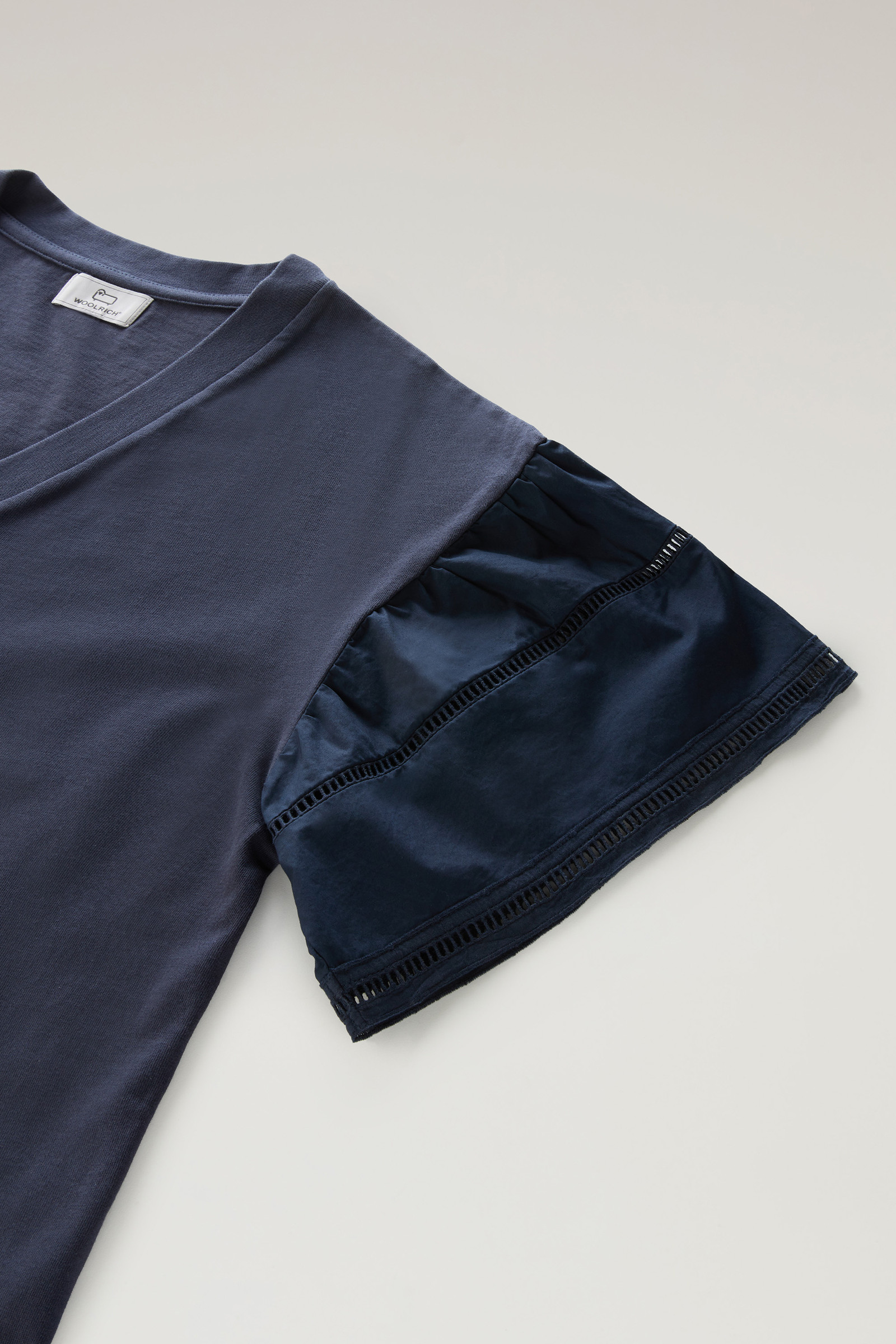 Lakeside T-shirt in Pure Cotton with Puff Sleeves Blue photo 7 | Woolrich