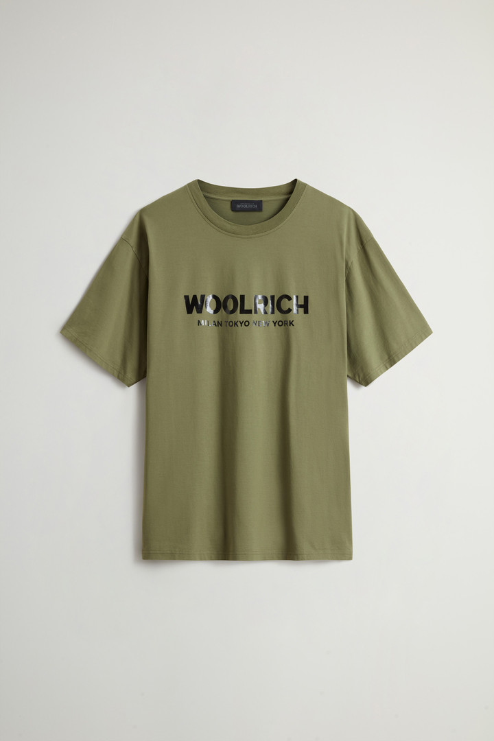 Pure Cotton T-Shirt with Logo by Todd Snyder Green photo 5 | Woolrich