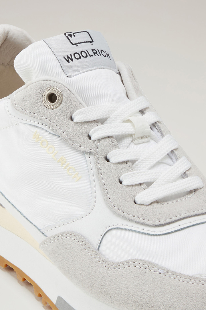 Sneakers Retro en cuir avec détails en nylon Blanc photo 5 | Woolrich