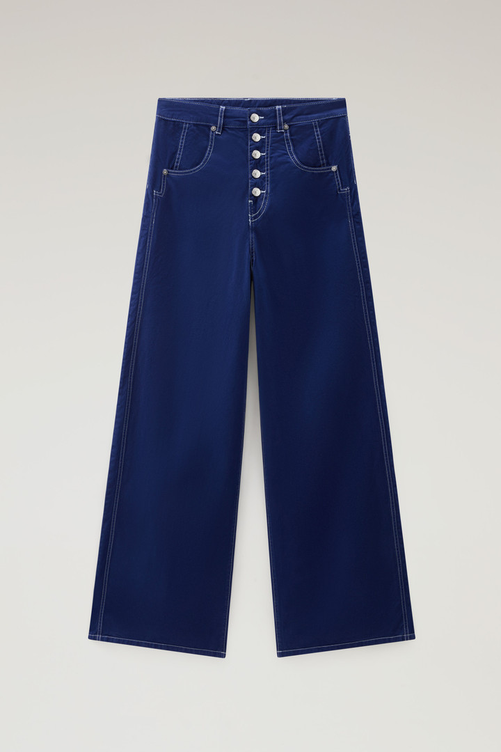 Achteraf geverfde broek van stretch-katoenen keperstof Blauw photo 4 | Woolrich