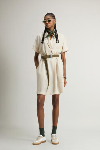 Jurk van Tencel Beige | Woolrich