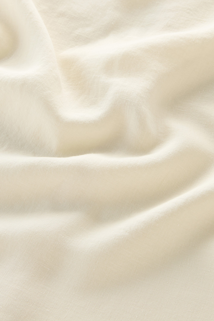 Gekleurd overhemd van zuiver linnen met bandkraag Wit photo 9 | Woolrich