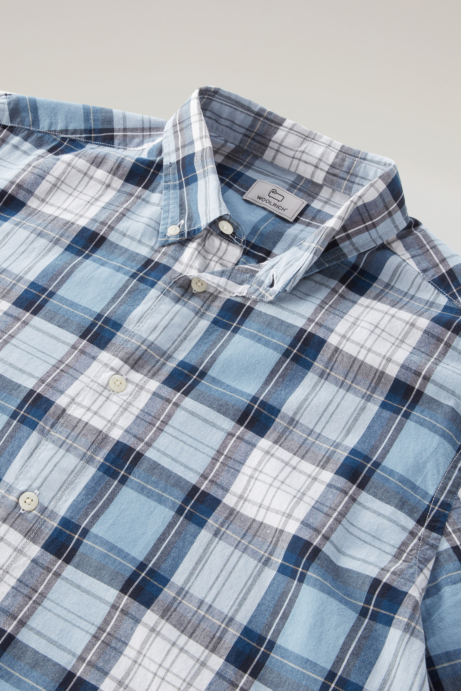 Shirt mit Madras-Karo aus reinem Baumwollpopeline blau photo 6 | Woolrich