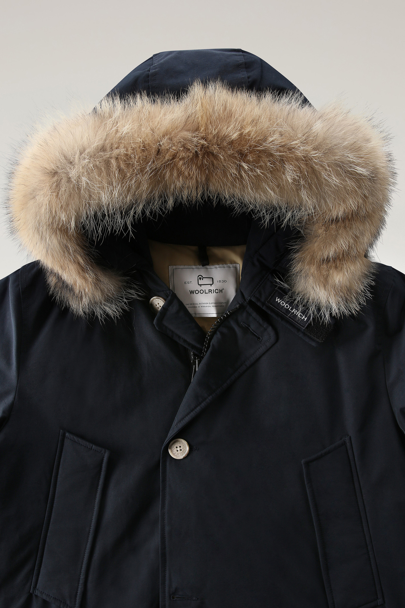 Milepæl skuffe talentfulde Arctic Parka in Ramar Cloth with Detachable Fur Trim Blue | Woolrich USA