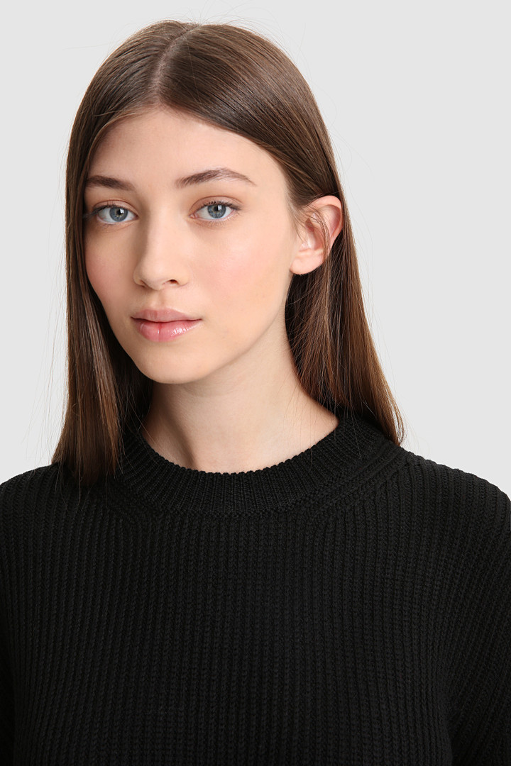 Ribbed virgin merino wool Crewneck Sweater