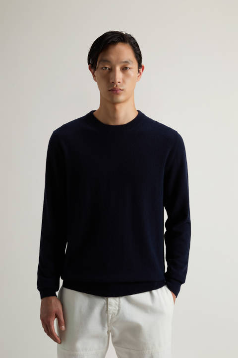 Pure Cashmere Crewneck Sweater Blue | Woolrich