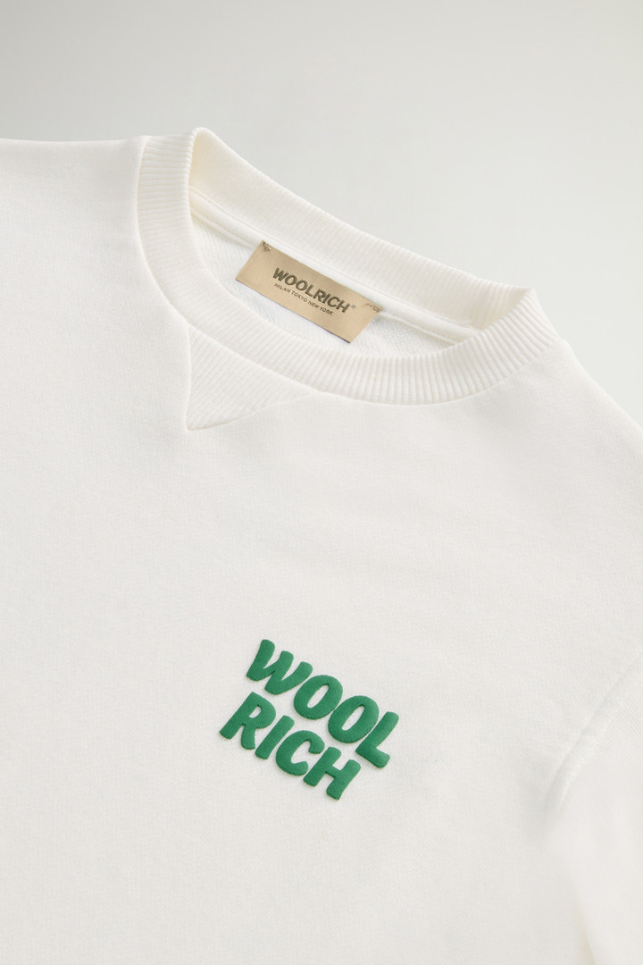 Boys’ Garment-Dyed Pure Cotton Crewneck Sweatshirt White photo 3 | Woolrich