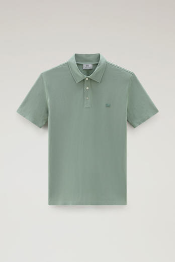 Pure Cotton Piquet Polo Shirt Green | Woolrich