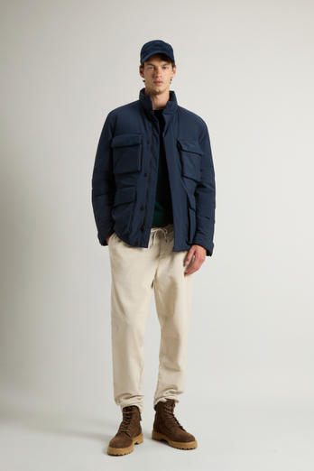 Cloud Jacket with Stand-Up Collar Blue | Woolrich