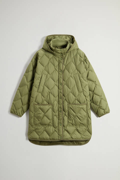 Chaqueta estilo capa Heritage de microfibra con capucha extraíble Verde photo 2 | Woolrich