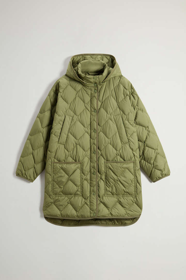 Veste façon cape Heritage en microfibre à capuche amovible Vert photo 6 | Woolrich