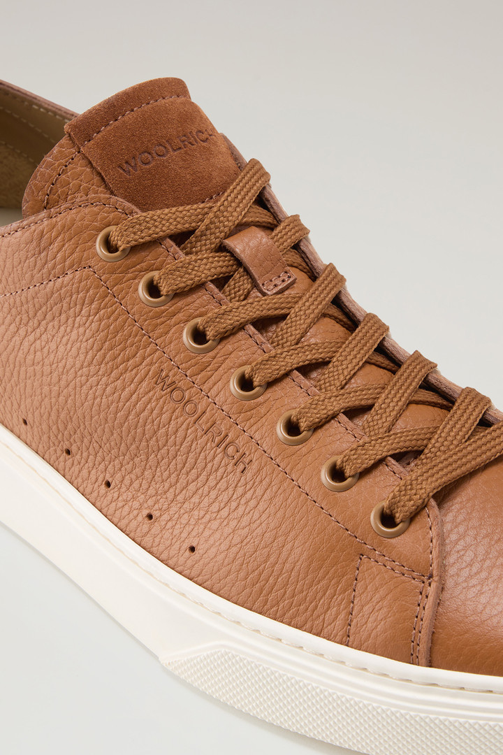 Cloud Court Sneakers in Tumbled Leather Brown photo 5 | Woolrich