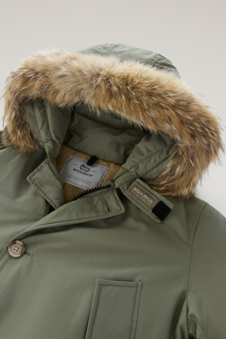 Arctic Parka in Ramar Cloth with Detachable Fur Trim Green photo 2 | Woolrich