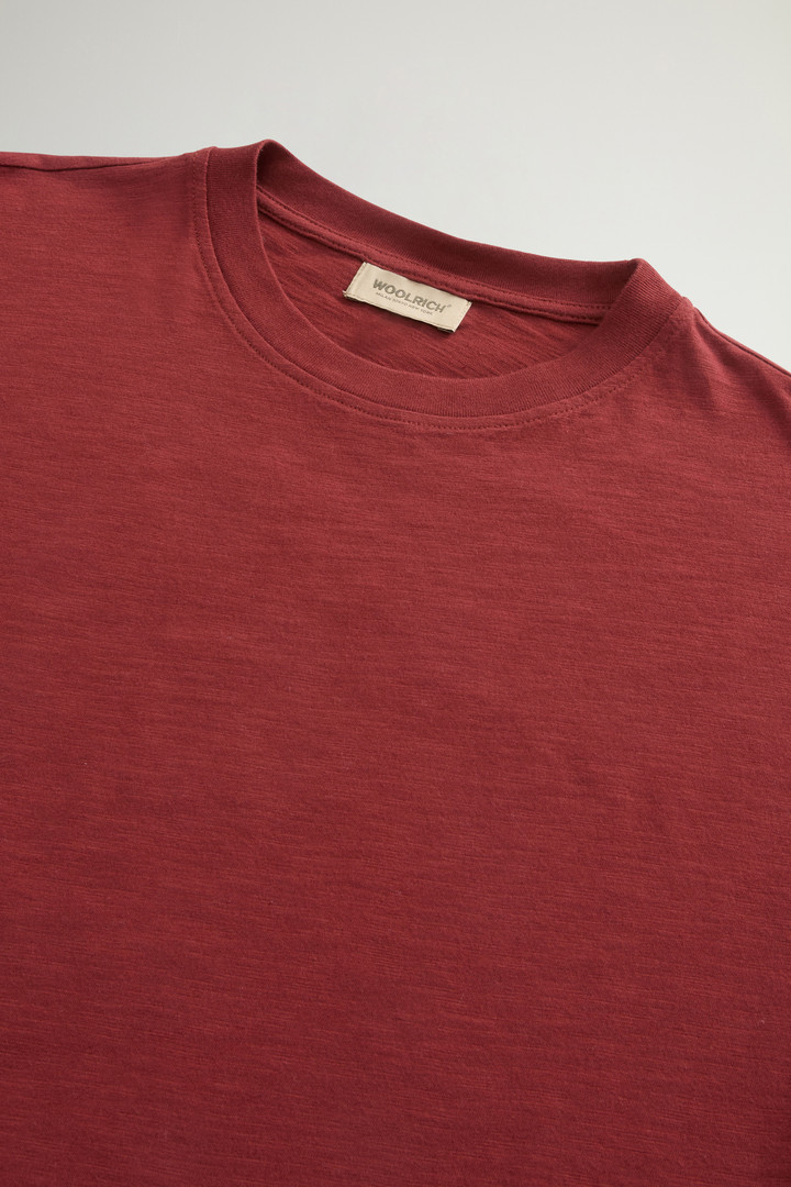 T-Shirt in Pure Cotton Slub Fabric Red photo 6 | Woolrich