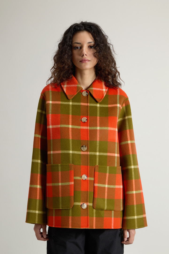 Jacket in Pure Virgin Wool with Checked Pattern Orange photo 1 | Woolrich