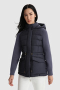 Auburn quilted Jacket with knitted sleeves