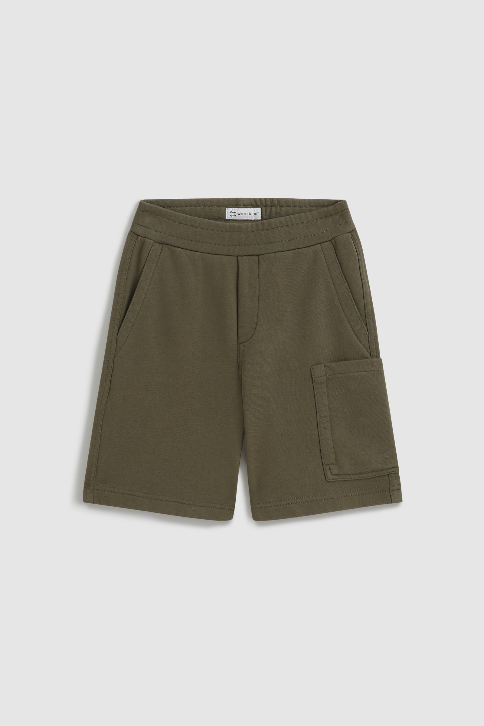 Pantaloncini da bambino in cotone organico felpato Verde | Woolrich