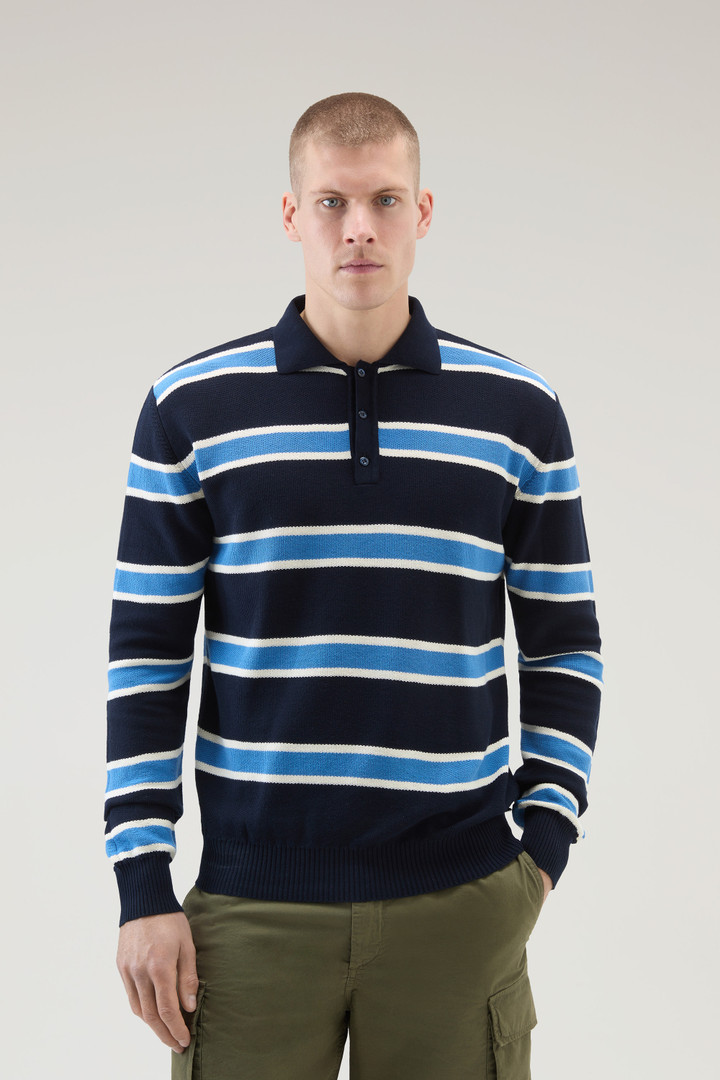 Long-Sleeved Knit Polo Blue photo 1 | Woolrich