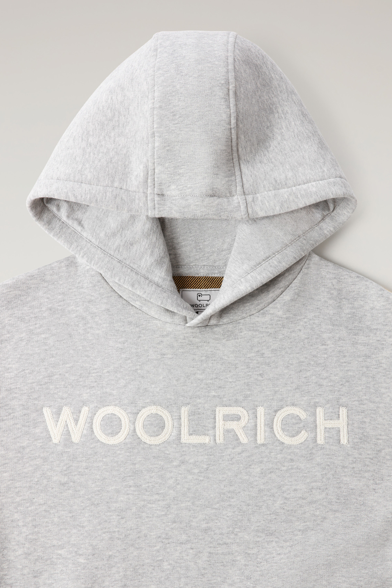 Jungenkapuzenpulli mit Logo und Buffalo-Karomuster auf der Rückseite gelb photo 6 | Woolrich