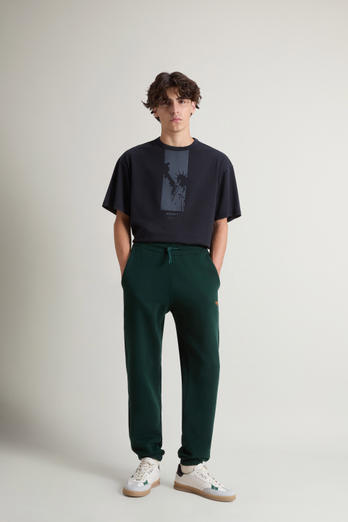 Sportieve broek van sweatstof van puur katoen Groen photo 1 | Woolrich