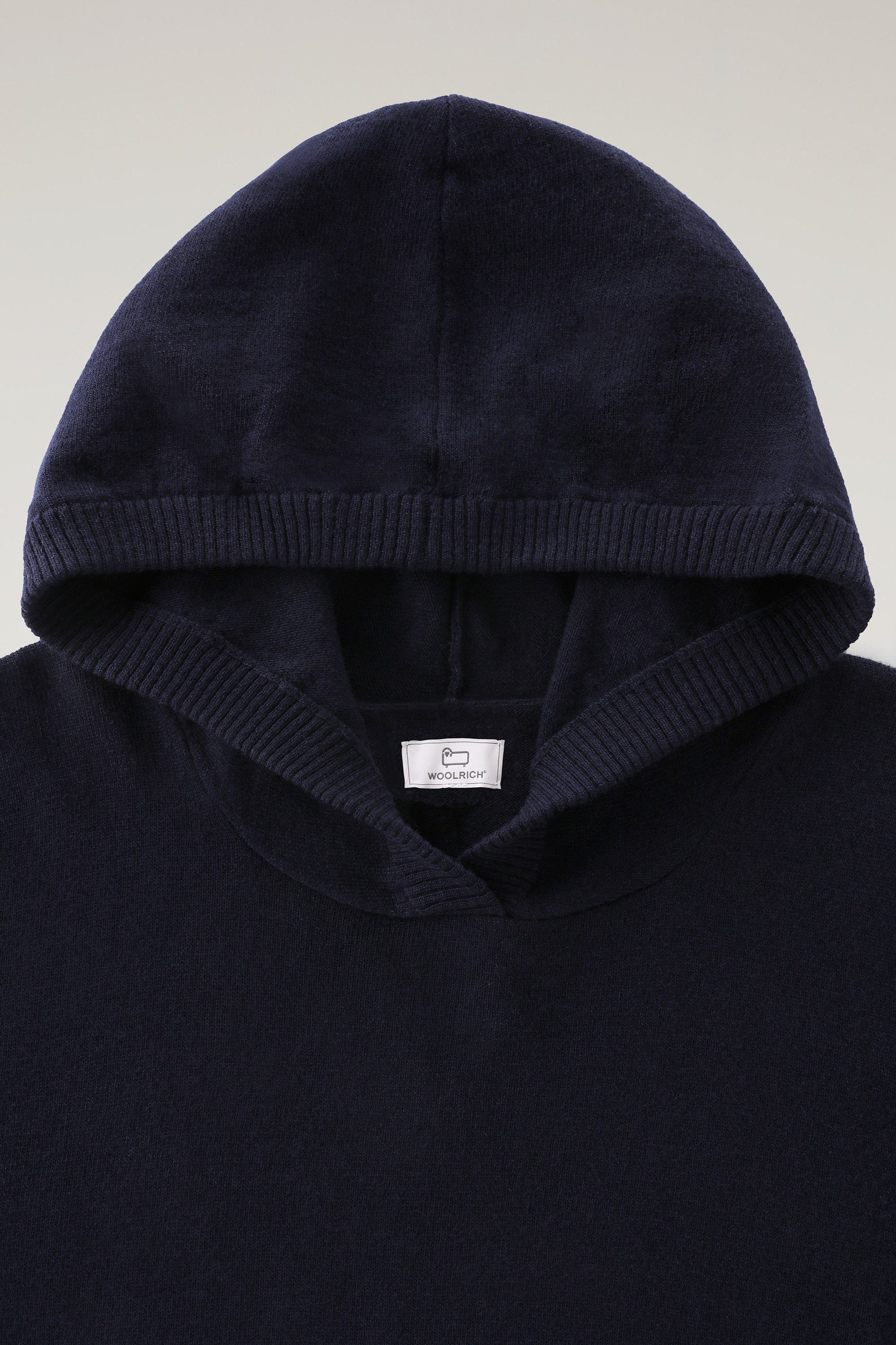 Pull à capuche en mélange de laine et cachemire bleu photo 6 | Woolrich