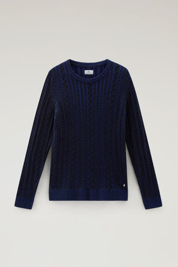 Vanisè Crewneck Sweater in Pure Cotton Blue | Woolrich