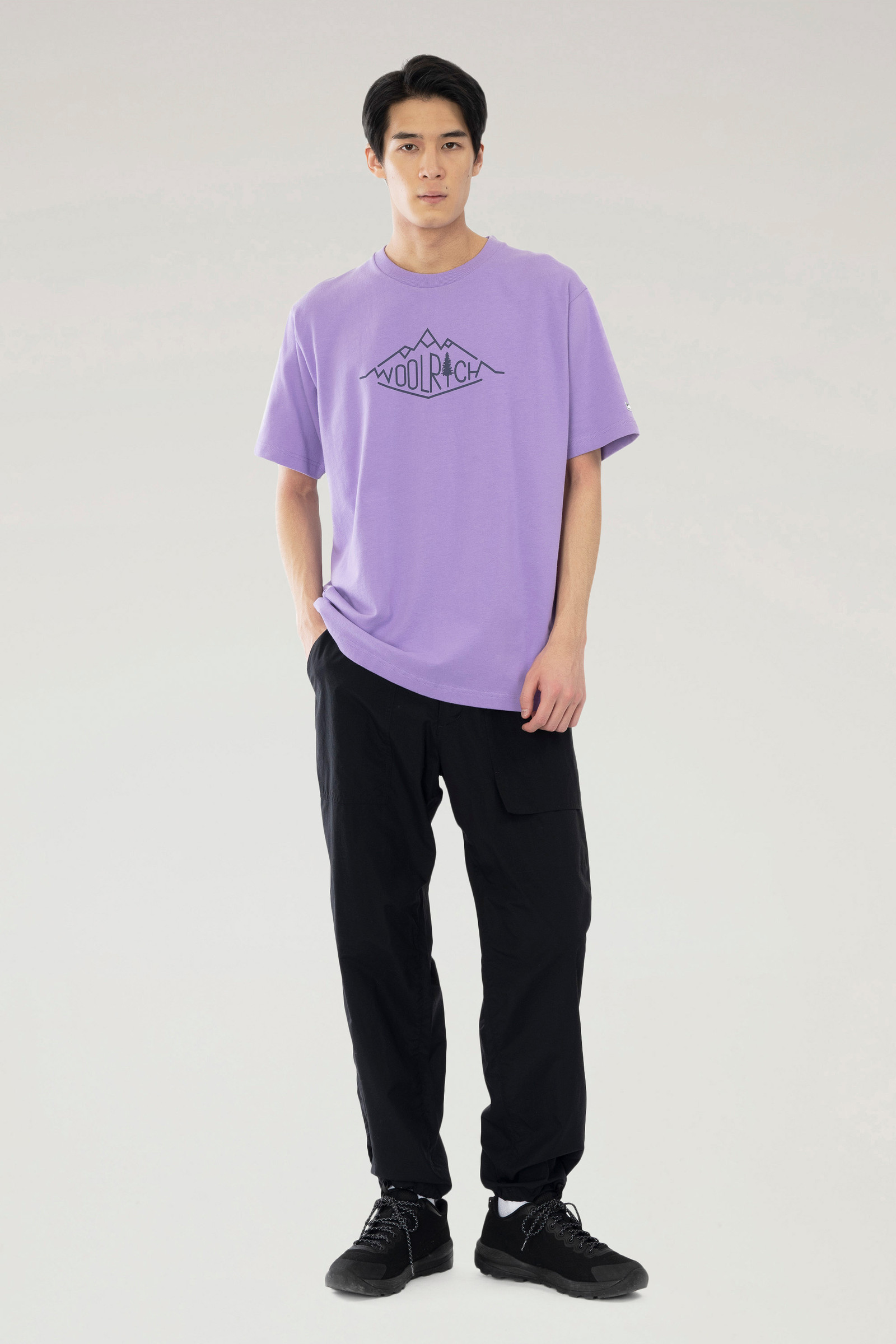 Mountainline T-shirt in Pure Cotton Lilac photo 2 | Woolrich