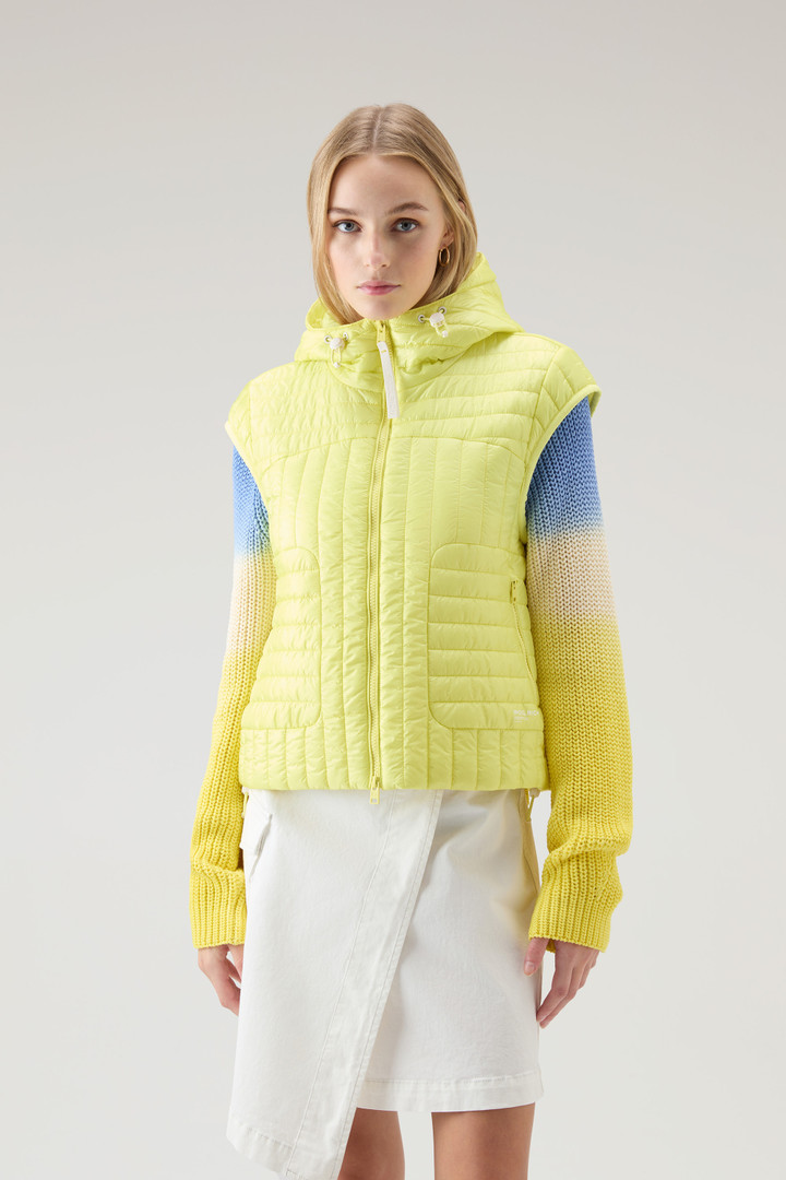Quilted Hooded Vest in Recycled Pertex Quantum Yellow photo 1 | Woolrich