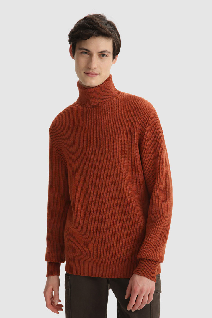 Merino Wool Knitted Polo Neck Sweater Turtleneck