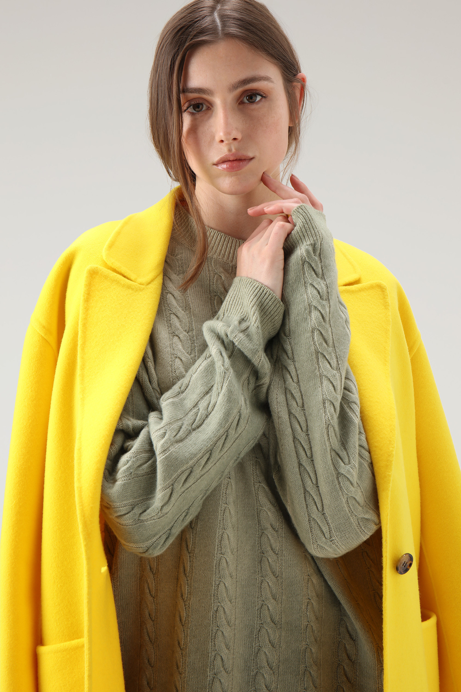 Unisex Garment-Dyed Aran Sweater Green photo 3 | Woolrich