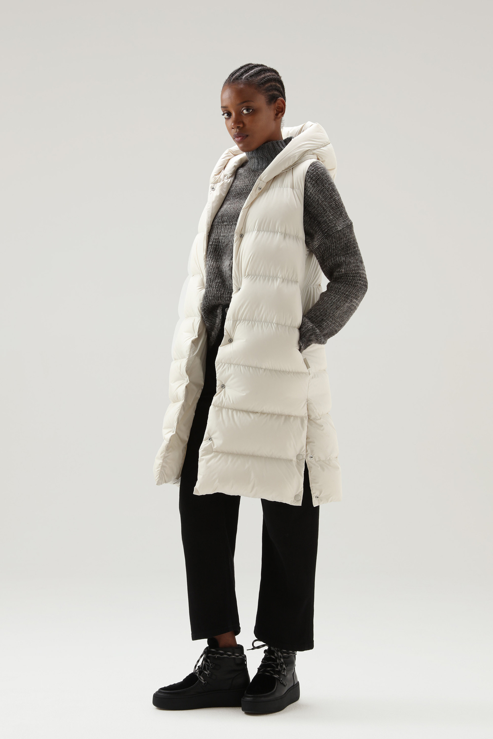 Ellis Long Microfiber Vest Beige photo 4 | Woolrich