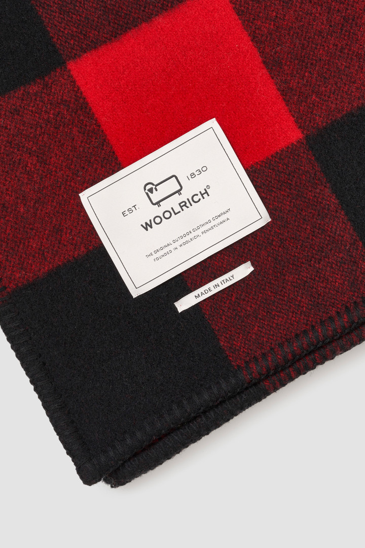 Buffalo Check Pure Wool Blanket - Made in Italy Red photo 3 | Woolrich