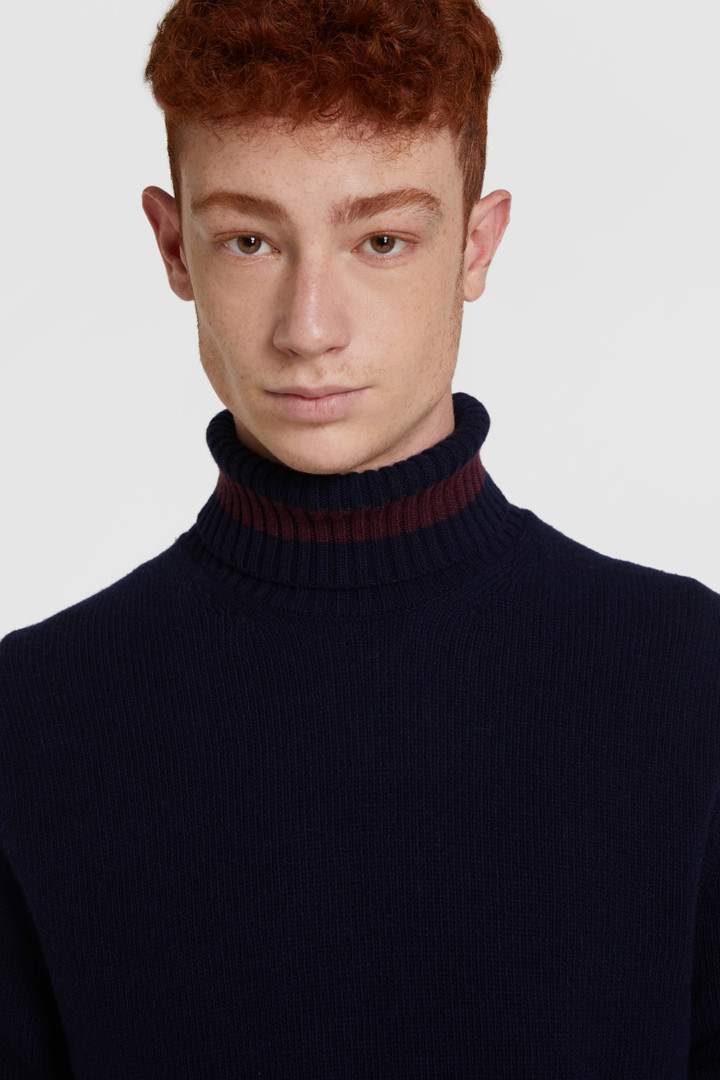 Maglione color-block collo alto in lana