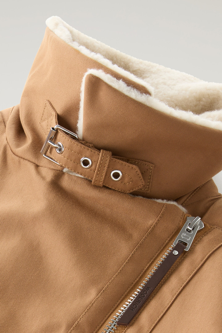 Aviator Jacket with collar in Sherpa Wool Blend Brown photo 3 | Woolrich
