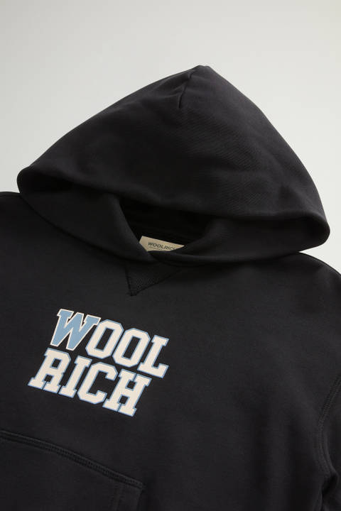 Girls' Hoodie in Pure Cotton with Puffed Sleeves Black photo 2 | Woolrich